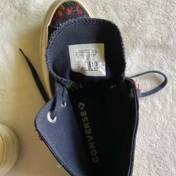 Converse Platform CTAS Lift Ripple Obsidian Navy Floral Sneakers.Size 7 - Picture 4 of 13